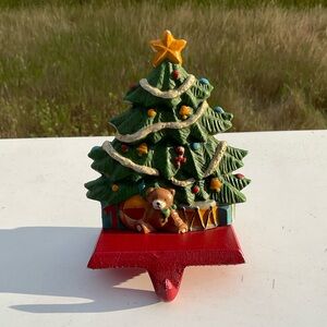 “New” Ceramic Christmas Tree Stocking Holder (5” X 4”)